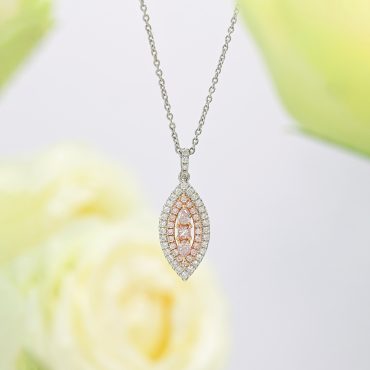 18K White & Rose Gold Fancy Pink Diamond Necklace