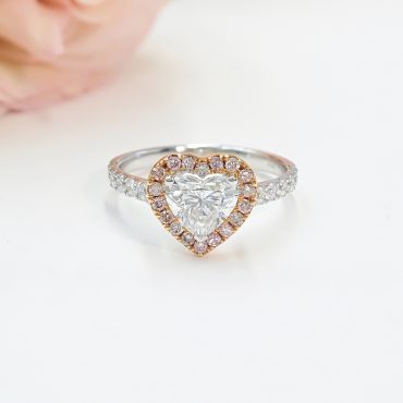 18K White & Rose Gold Fancy Pink Diamond Ring