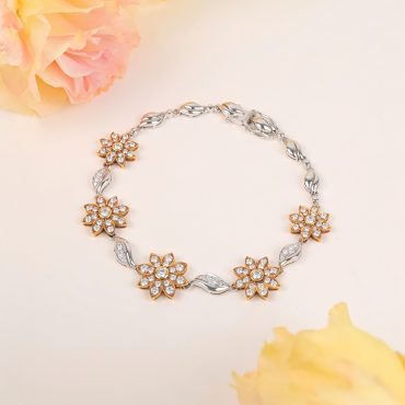 18K Rose & White Gold Diamond Bracelet