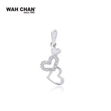 9K White Gold Diamond Pendant (PLK02129-A01)