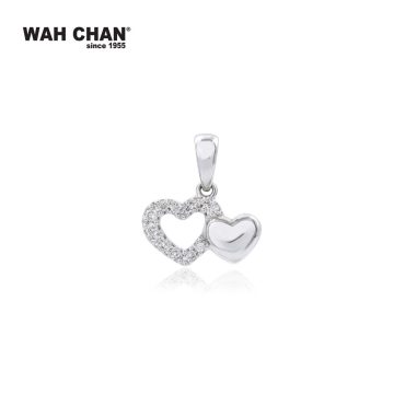 9K White Gold Diamond Pendant (PLK02132-A01)