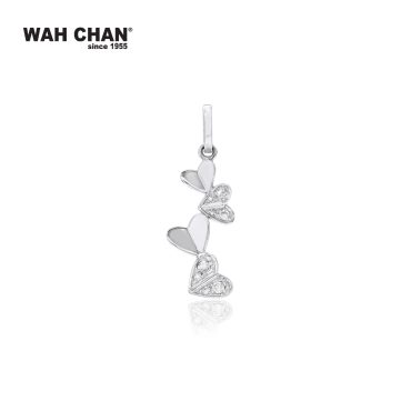 9K White Gold Diamond Pendant (PLK02130-A01)