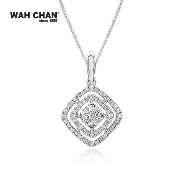 9K White Gold Diamond Pendant (PLK02061-A01)