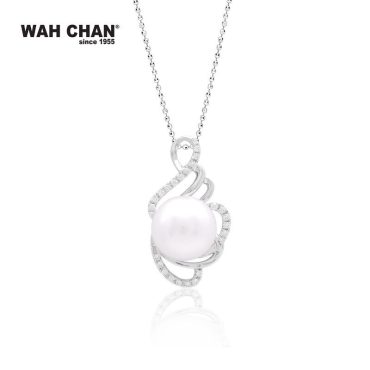 White Gold Pearl Diamond Pendant (PP00471-A01)