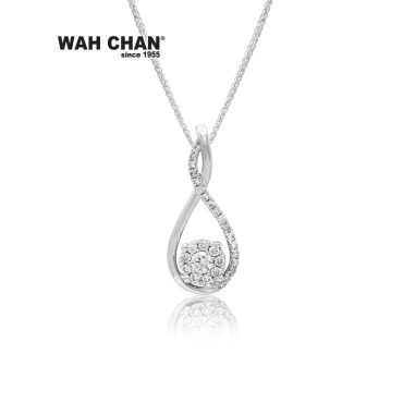 White Gold Diamond Pendant (PLK02055-A01)