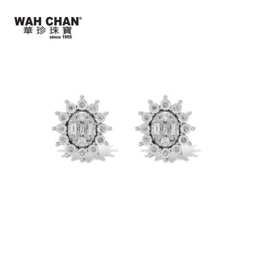 White Gold Diamond Earrings (ELK00839-A01)