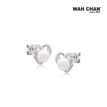 Pearl White Gold Diamond Earrings (EP00200-A01)