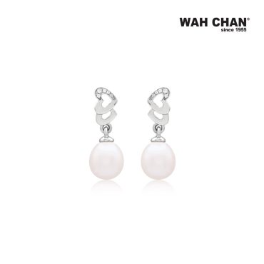 Pearl White Gold Diamond Earrings (EP00196-A02)
