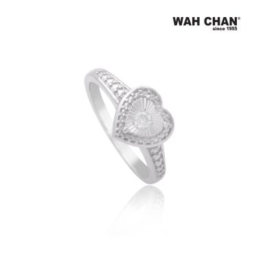 White Gold Heart Shape Diamond Ring (RLK02996-A01)