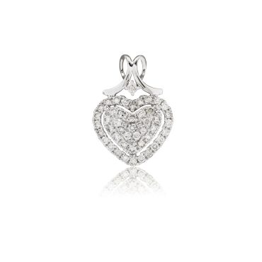 18K White Gold Diamond Pendant (PD06142-A01)