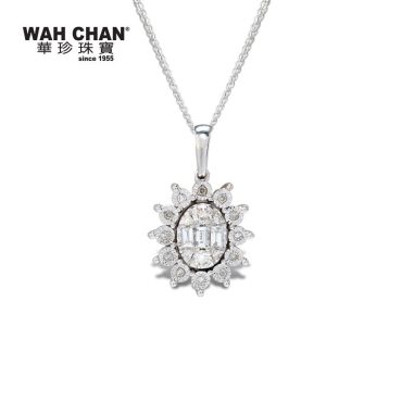 White Gold Diamond Pendant (PLK02065-A01)