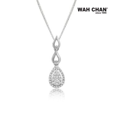 White Gold Diamond Pendant (PLK01849-A01)