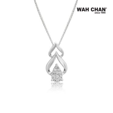 White Gold Diamond Pendant (PLK01851-A01)