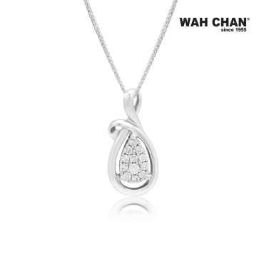 White Gold Diamond Pendant (PLK01756-A01)