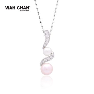 White Gold Pearl Diamond Pendant (PP00416-A01)