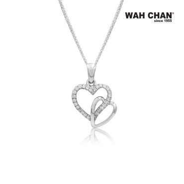 White Gold Diamond Pendant (PLK01634-B01)