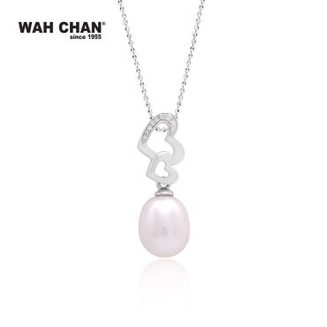 White Gold Pearl Diamond Pendant (PP00466-A02)
