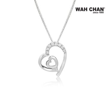 White Gold Diamond Pendant (PLK01636-B01)
