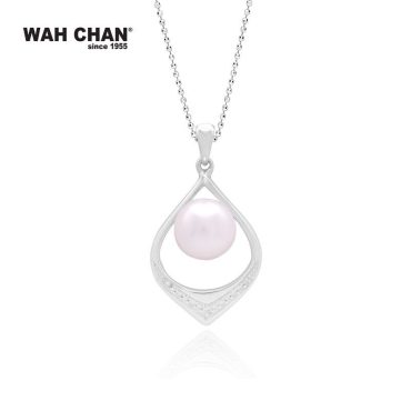 White Gold Pearl Diamond Pendant (PP00429-A01)