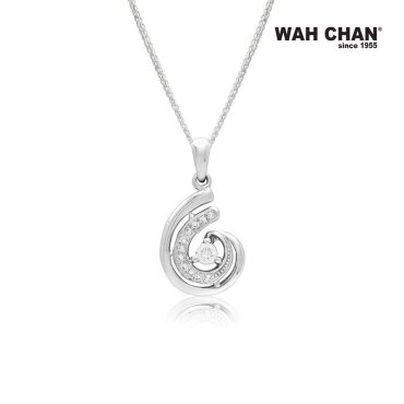 White Gold Diamond Pendant (PLK01628-B01)