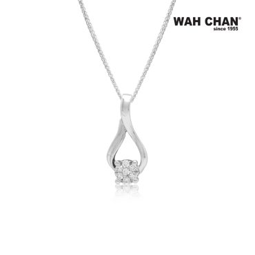 White Gold Diamond Pendant (PLK01714-A01)