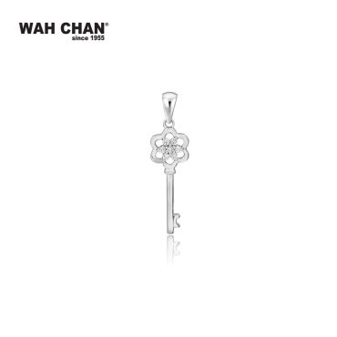 9K White Gold Diamond Pendant (PLK01863-A01)