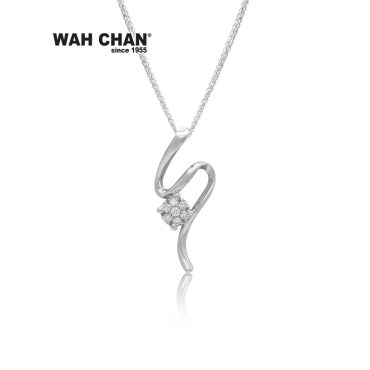 White Gold Diamond Pendant (PLK01717-A01)