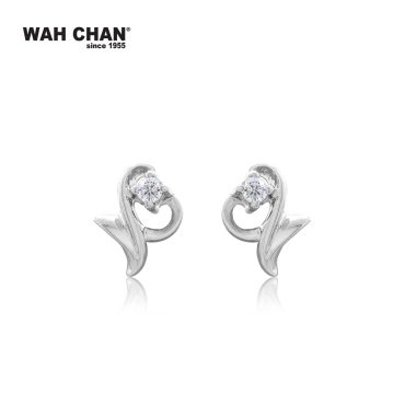 White Gold Diamond Earrings (ELK00655-C01)