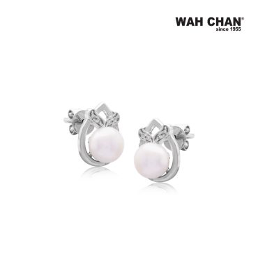 Pearl White Gold Diamond Earrings (EP00186-A01)