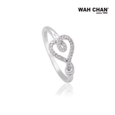 White Gold Diamond Heart Shape Ring (RLK03043-A01)