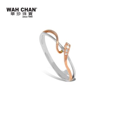 White Gold & Rose Gold Diamond Ring (RLK03106-B01)