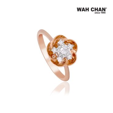 White & Rose Gold Diamond Ring (RLK03217-A01)