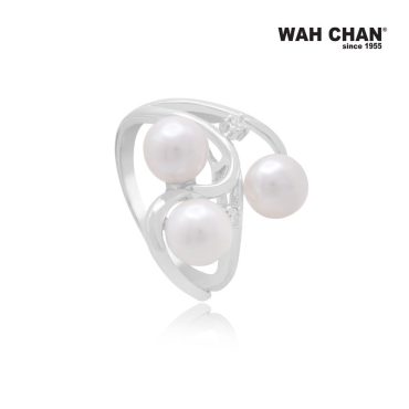White Gold Pearl Diamond Ring (RP00204-A01)