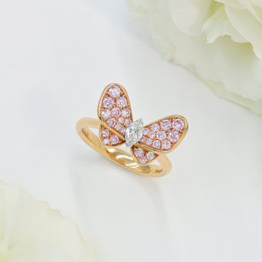 18K White & Rose Gold Fancy Pink Diamond Rings