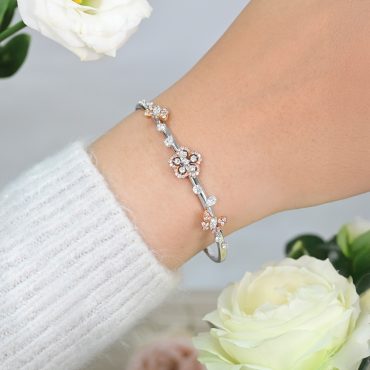 18K White & Rose Gold Fancy Pink Diamond Bracelet