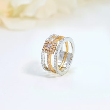 18K White & Rose Gold Fancy Pink Diamond Rings