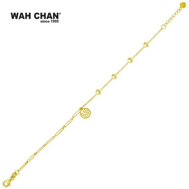 916 Gold Bracelet - Fu Circle B2012