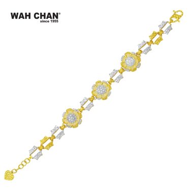 916 Gold Bracelet with White Gold Plating OSB1136B