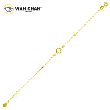 916 Gold Bracelet - Minimalist Adjustable Clover OSB1153A