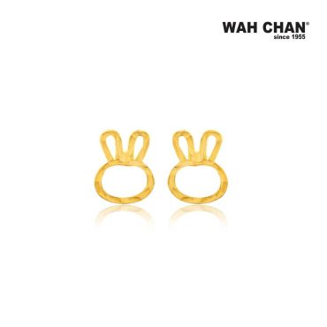 916 Gold Screw Back Earrings - Rabbit OSE1032