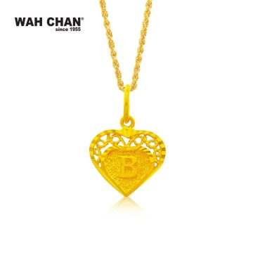 916 Gold Pendant Heart Alphabet Initial ABC OSP1033