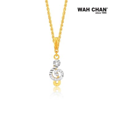 916 Gold Charm/Pendant With White Gold Plating - Musical Note OSP1074