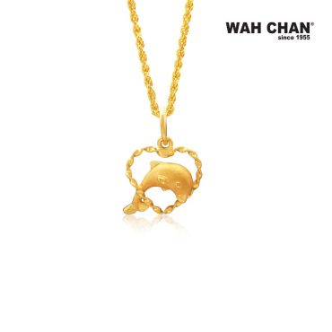 916 Gold Pendant - Dolphin OSP1215