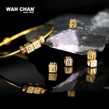 916 Gold Charm/Pendant - Numeric/Number 123 Matte Cube OSP1290