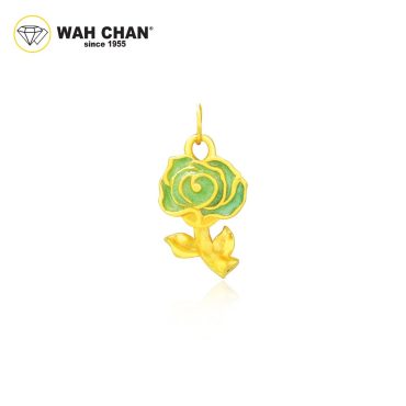 999 Gold Pendant - The Rose Edit Series (Green)