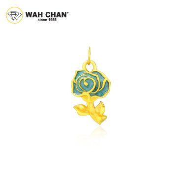 999 Gold Pendant - The Rose Edit Series (Blue)