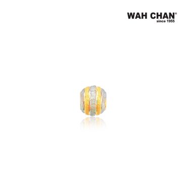 916 Gold Charm with White Gold Plating - Gold Bead OSP1089