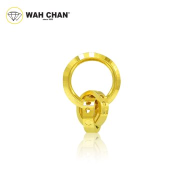 WAH CHAN 916 Gold Pendant OSP1310 -  Mini Interlock Circle