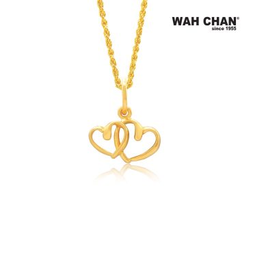 WAH CHAN 916 Gold Pendant - Double Love (OSP1217)