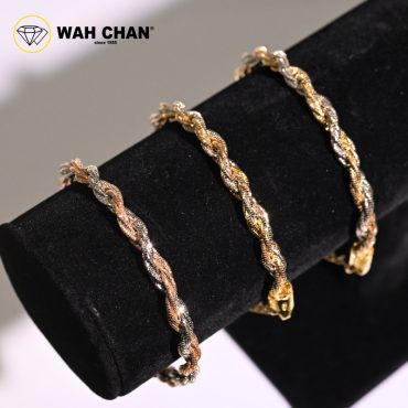WAH CHAN S925 ITALIAN Silver Bracelet - Twist Rope N2B00004
